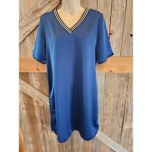 Scotch & Soda Anthropologie size M satin dress relaxed fit v neck minimalist EUC